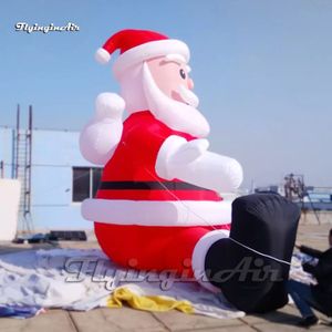 Playhouse Outdoor Inflatable Santa Balloon 5m Height Giant Red Blow Up Father Christmas Replica For Xmas Decoration