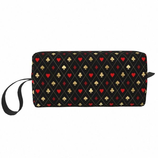 Carte à jouer Poker Sac Cosmétique Femmes Grande Capacité Coeur Diamd Club Reine de Pique Maquillage Cas Beauté Stockage Sacs de Toilette h7w1 #