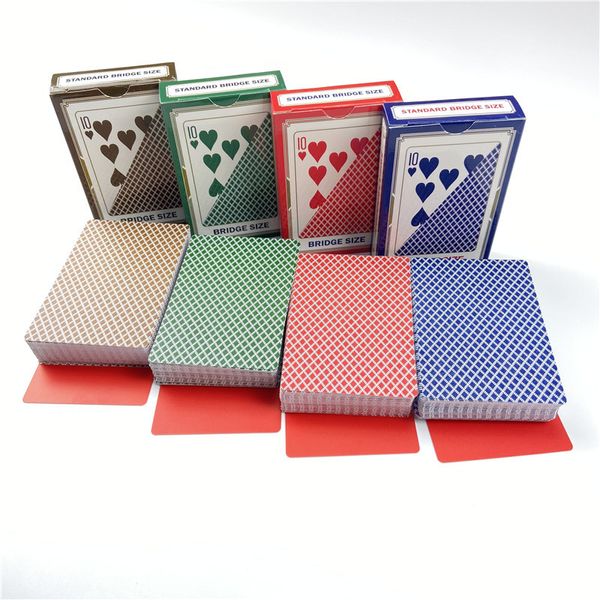 Cartes à jouer 10 pièces/lot 4 couleurs PVC Poker plastique imperméable glaçage Baccarat Texas Holdem Pokers jeu de cartes divertissement