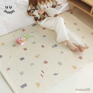 Tapis de jeu blanc salon moelleux en peluche chambre Babi jouer tapis pour enfants à fourrure bébé tapis pliant tapis de sol doux