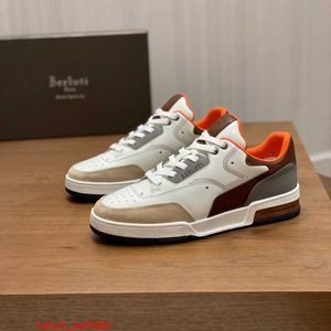 Zapatilla de deporte de cuero de playoffs zapatos casuales berluti para hombre bru 2024 nuevos zapatos para hombre hermosos zapatos de corte bajo deportes empalmados y zapatos casuales de moda de moda para hbyn