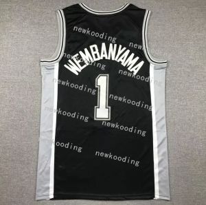 Jerseys de basket-ball Playoff Victor Wembanyama Black White 2024 City Men Women Youth Youth S-XXL Sport Jersey