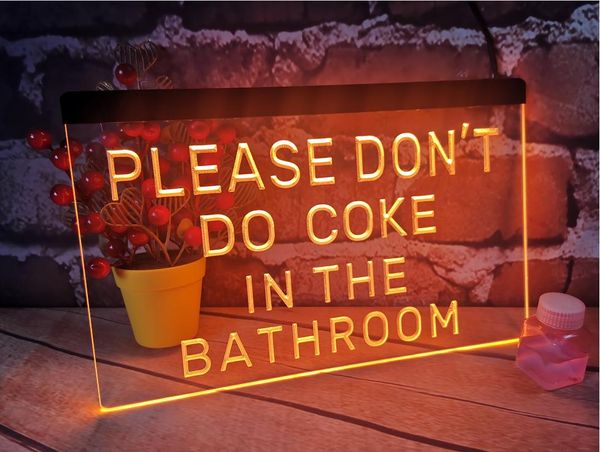 Por favor, no hagas Coca-Cola en el baño, letrero de neón LED, decoración del hogar, pared de Año Nuevo, dormitorio de boda, luz nocturna 3D