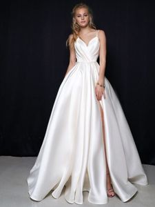 Pliegues, cariño, un vestido de novia de línea 2024 Slit Vestido de Noiva Satin Appliced Women Gown de novia de novia GOWNS DE PARTA DE NADILLA Customada Boho Noiva Robe de Mariee