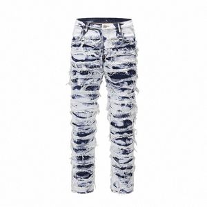 Geplooide Vernietigen Distred Jeans Mannen Y2k Hombre Baggy Denim Casual Broek Harajuku Streetwear Skinny Broek Mannelijke Lente G9Ly #