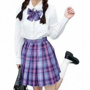 Japonais plissé pour haute manches sexy uniforme coréen fille complète Lg Seifuku école ensemble écolière tenue Cosplay taille R2en #