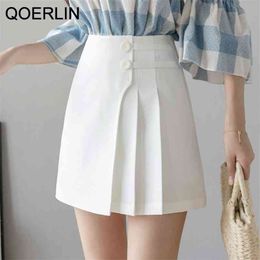 Jupes plissées JK Uniforme Coréen Japon Taille haute Preppy Style School Femmes Mini Plus Taille Solide Blanc Femme 210601