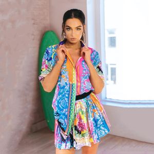 Robe plissée deux pièces pour femmes, tenue décontractée, chemise à manches longues et Mini jupe, ensemble, livraison gratuite