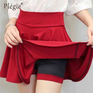 Plegie plus size 4xl shorts rokken womens zomer een lijn zon school hoge taille geplooide vrouwelijke Koreaanse elegante 210629