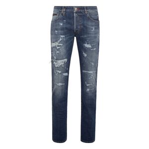 Plein Bear Blue Men's Jeans Classical Fashion Pp Man pantalon denim Rock Star Fit Mens Design d￩contract￩ jeans Ripped Jeans Skinny Skinny Biker Attaf a-ated 157503