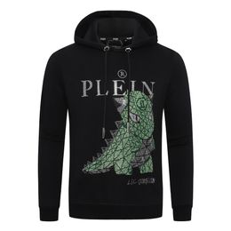 PLEIN BEAR Marque Hommes Sweats À Capuche Chaud Épais Sweat Hip-Hop Lâche Caractéristique Personnalité PP Crâne Pull Strass De Luxe Hommes Sweat À Capuche 21165