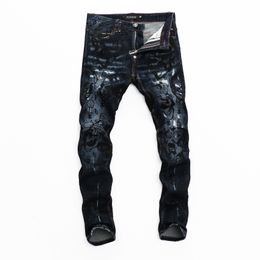 PLEIN BEAR Classique Mode PP Homme Jeans Rock Moto Mens Casual Design Déchiré Pantalon Distressed Skinny Denim Biker Jeans 157514