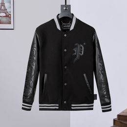 Plein Bear College Jacket Basketball Hiver Outwear Mens Cotton Pilot Pilot Bomber Bomber Casual Baseball Jackets Varsity Coat 84167