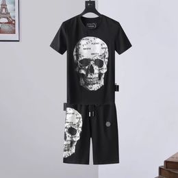 PLEIN BEAR Camisetas para hombre CRYSTAL SKULL Chándal Hombres Camisetas Casual Chándales Jogger Tops Pantalones cortos Conjuntos Traje deportivo 14665