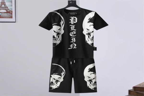 Plein Bear Mens T-shirts Crystal Skull Tracksuit Suit Men Tshirts Casual Tracksuits Jogger Tops Shorts SetS Sport 1472583287792