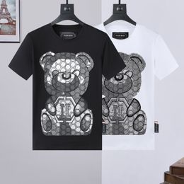 PLEIN BEAR T-Shirt Herren Designer-T-Shirts Markenkleidung Strass PP Schädel Männer T-Shirt Rundhals SS Schädel Hip Hop T-Shirt Top T-Shirts 16760