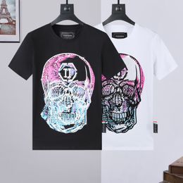 PLEIN BEAR T SHIRT Мужские дизайнерские футболки Брендовая одежда Rhinestone PP Skulls Мужская футболка с круглым вырезом SS SKULL Футболка в стиле хип-хоп Футболки 16704