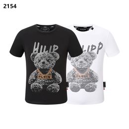 PLEIN OSO CAMISETA Diseñador para hombre Camisetas Ropa de marca Rhinestone PP Cráneos Hombres CAMISETA CUELLO REDONDO SS CRÁNEO Hip Hop Camiseta Top Tees 16606