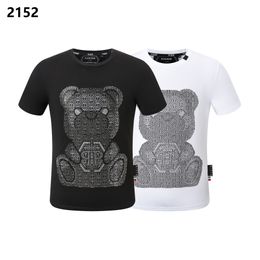 PLEIN BEER T-SHIRT Heren Designer T-shirts Merkkleding Strass PP Schedels Mannen T-SHIRT RONDE HALS SS SCHEDEL Hip Hop T-shirt Top Tees 16660
