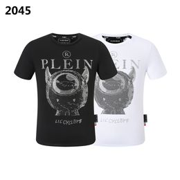 Plein Bear T-shirt Mens Designer Tshirts Vêtements de marque Hinestone Pp Skull Men T-shirt Round Nou SS Monsters Plein With Crystals Hip Hop Tshirt Top Tees 161189
