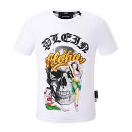 PLEIN BEER T-SHIRT Heren Designer T-shirts Merk Kleding Strass PP Schedels Mannen T-SHIRT RONDE HALS SS HAWAII Hiphop Tshirt Top Tees 161251