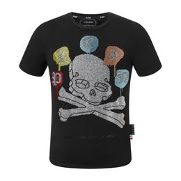 PLEIN BEAR T-SHIRT Hommes Designer T-shirts Marque Vêtements Strass PP Crânes Hommes T-SHIRT COL ROND SS SKULL Hip Hop Tshirt Top Tees 16669