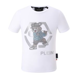 PLEIN BEAR T-SHIRT Hommes Designer T-shirts Marque Vêtements Strass PP Crânes Hommes T-SHIRT COL ROND SS TEDDY VERRE Hip Hop Tshirt Top T-shirts 161271