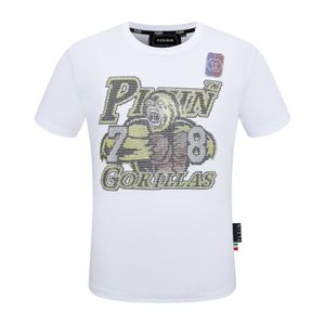 Plein beer t shirt heren ontwerper t-shirts merk kleding Rhinestone pp schedel mannen t-shirt ronde nek ss stenen klassieke hiphop streetwear t-shirt top tees pb 160653