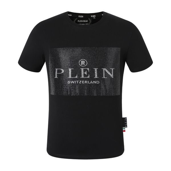 PLEIN BEAR T SHIRT Mens Designer Tshirts Marque Vêtements Strass PP Skull Hommes T-SHIRT COL ROND SS SKULL ET PLEIN AVEC CRISTAUX Tshirt Top Tees 161693