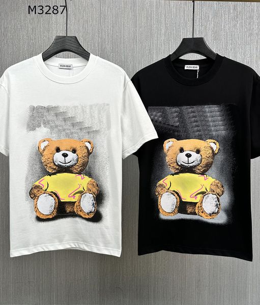 CAMISETA PLEIN BEAR Camisetas de diseñador para hombre Ropa de marca Teddy Print Hombres CAMISETA CUELLO REDONDO SS Camiseta de gran tamaño Hip Hop Top Tees 161288