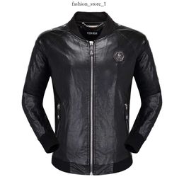 Plein Bear Winter Automne Men Men de Philipe Plein Jacket Slim Faux Tox Motorcycle Pu Faus Vestes Peur des Ess Long-Sorwear Sorwear PP Coats Pleinxplein 737