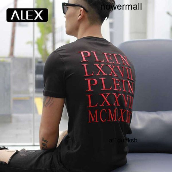 Plein Philipps 24 pp vêtements de broderie été coton décontracté hommes coton Alex noir drôle streetwear t mode t-shirt hommes chemise GDU4