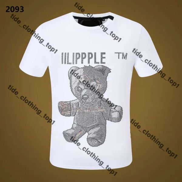 Plein camiseta camisetas para hombres nuevos estilo plein plein phillip camiseta diseñadora pp cráneo camiseta plein camiseta diamante tamola manga corta dólar oso marrón