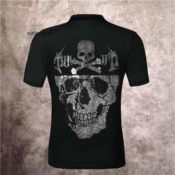 Pleins Respirant Hommes Philipps Nouveau Designer Fit Designer chaud 2021 Phillip T-shirt Plain Skull PP Slim Polo Tendance Stick Drill Manches courtes 519