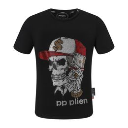 Pleinxplein T-shirts pour hommes Design Original été Plein T-shirt Pp coton strass crâne motif chemise à manches courtes 2066 couleur