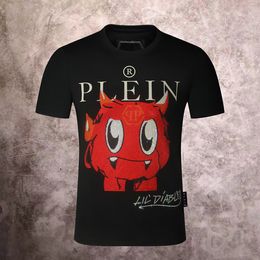 pleinxplein pp T-shirts pour hommes Design original Chemise d'été plein T-shirt pp coton strass chemise à manches courtes 563 couleur noir blanc