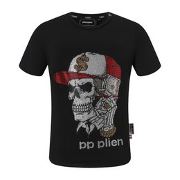 pleinxplein pp heren t-shirts origineel ontwerp zomer shirt plein t-shirt pp katoen strass schedels schedels patroon shirt korte mouw 2066 kleur