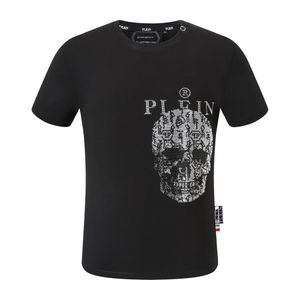 pleinxplein pp Camisetas para hombre Diseño original Camisa de verano plein Camiseta algodón pp camisa de diamantes de imitación manga corta 123 color blanco negro