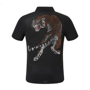 pleinxplein pp T-shirts pour hommes Design original Chemise d'été plein T-shirt pp coton strass crânes motif chemise à manches courtes p88588