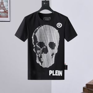 pleinxplein pp T-shirts pour hommes Design original Chemise d'été plein T-shirt pp coton strass crânes motif chemise à manches courtes 770 couleur