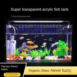 Plexiglas Aquariumbox Ultrawit Organisch Glas Explosiebestendig Acryl Aquarium Tafelblad Kleine Ecologische Watertank 240314