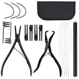 Tangen Haar Threader Loop Tool Haarverlenging Tangen Kit Micro Ring Toepassing Tangen Micro Kralen Dichter Opener Tang