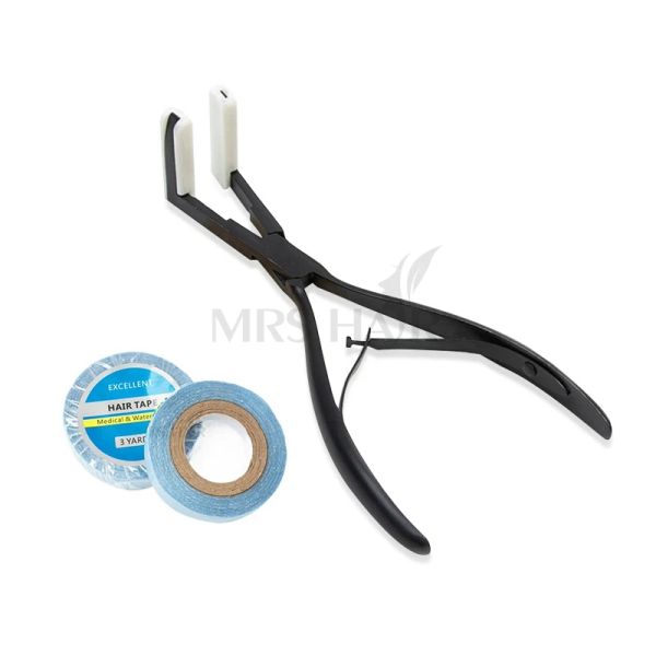 Alicates MRSHAIR Alicates profesionales para extensiones de cabello para cinta en el cabello Alicates para cinta de acero inoxidable con forma de cubierta de 4,5 cm ergonómicos duraderos
