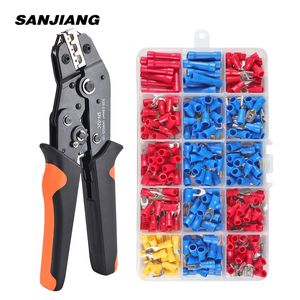 Tang SN-02C Handkrimptang 0.25-2.5mm² Verstelbare Ratchat Crimper Tang 280 stks Kabelschoenen Assortiment Kit Geïsoleerde Draad Crimp Set 230620