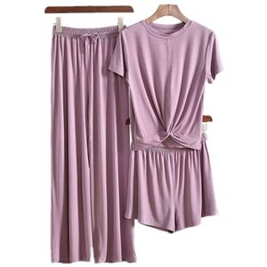 Pliktea 3 Stuk Set Grijze Huispak voor Dames Atoff Home kleding Dames Pyjama Set Vrouwelijke Homewar Pak Fall Dames Nachtkleding 210928