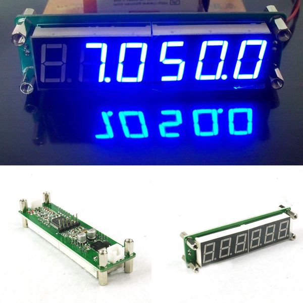 Freeshipping PLJ-6LED-A 0.1MHz TO 65MHz RF 6 Chiffres Led Signal Fréquence Compteur Cymomètre Testeur mètre BLEU POUR radioamateur