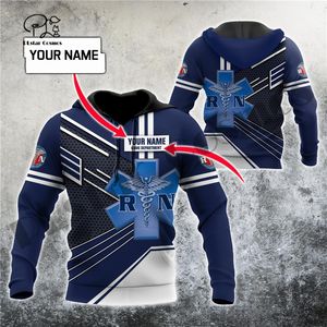 PLstar Cosmos 3DPrint est Infirmière Nom personnalisé Combo Set Joggers Unique Casual Unisex Streetwear Hoodies Sweat Zip Q 1 220714