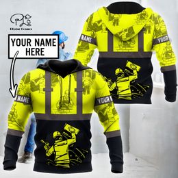 PLstar Cosmos 3DPrinted est Plasterer Nom personnalisé Art Unique Hrajuku Streetwear Unisexe Casual Funny Hoodies Zip Sweat 1 220714