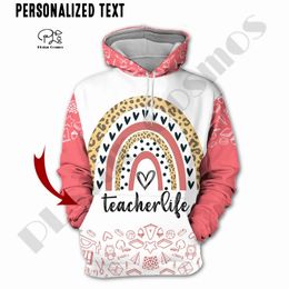 PLstar Cosmos 3DPrinted est Teacher Gift Nom personnalisé Travailleur Unique Hrajuku Streetwear Unisexe Casual Hoodies Zip Sweatshirt 15 220713