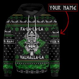 PLstar Cosmos 3DPrinted est Viking Xmas Valhalla Nom personnalisé Unique Hrajuku Streetwear Unisexe Casual Hoodies Zip Sweat 1 220713